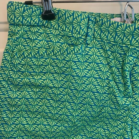 Shelli Segal Los Angeles Green Patterned Shorts size 4 - Picture 4 of 5